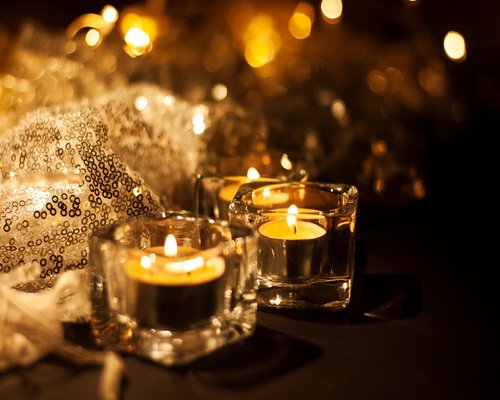 A peaceful evening scene with soft lighting and cozy atmosphere